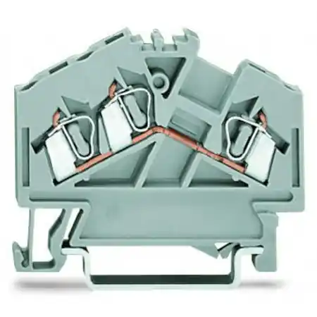 3-conductor through terminal block; 2.5 mm²; center marking; for DIN-rail 35 x 15 and 35 x 7.5; CAGE CLAMP®; 2,50 mm²; gray Wago Promoție