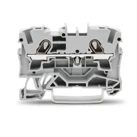 2-conductor through terminal block; 4 mm²; suitable for Ex e II applications; side and center marking; for DIN-rail 35 x 15 and 35 x 7.5; Push-in CAGE CLAMP®; 4,00 mm²; gray Wago Reducere specială