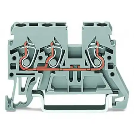 3-conductor through terminal block; 2.5 mm²; lateral marker slots; for DIN-rail 35 x 15 and 35 x 7.5; CAGE CLAMP®; 2,50 mm²; gray Wago Preț promoțional