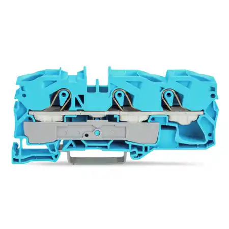 3-conductor through terminal block; 16 mm²; for Ex e II and Ex i applications; side and center marking; for DIN-rail 35 x 15 and 35 x 7.5; Push-in CAGE CLAMP®; 16,00 mm²; blue Wago Ofertă