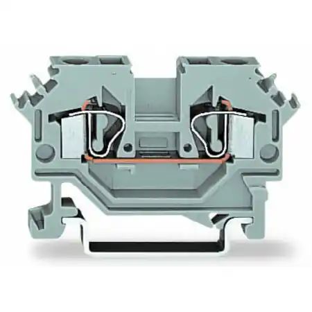 2-conductor through terminal block; 4 mm²; lateral marker slots; for DIN-rail 35 x 15 and 35 x 7.5; CAGE CLAMP®; 4,00 mm²; gray Wago Preț redus