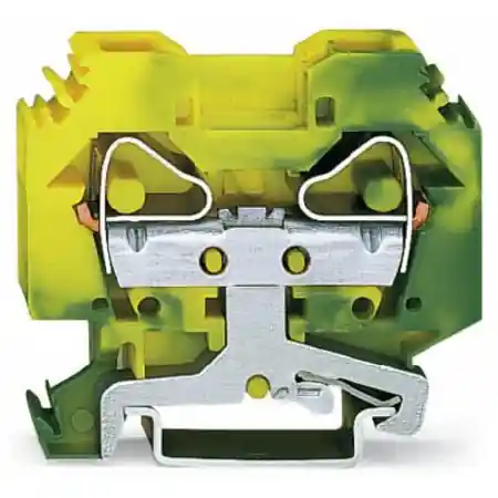2-conductor ground terminal block; 16 mm²; lateral marker slots; for DIN-rail 35 x 15 and 35 x 7.5; CAGE CLAMP®; 16,00 mm²; green-yellow Wago Noutate