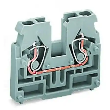 2-conductor terminal block; without push-buttons; without snap-in mounting foot; 2.5 mm²; CAGE CLAMP®; 2,50 mm²; gray Wago Livrare expres