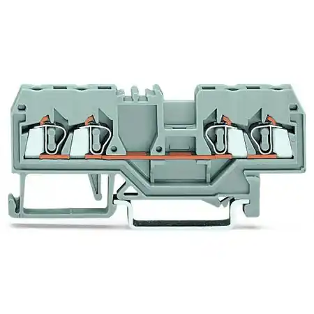 4-conductor through terminal block; 2.5 mm²; center marking; for DIN-rail 35 x 15 and 35 x 7.5; CAGE CLAMP®; 2,50 mm²; black Wago Cumpărături sigure