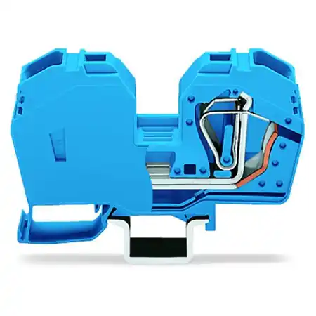 2-conductor through terminal block; 35 mm²; with integrated end plate; side and center marking; only for DIN 35 x 15 rail; CAGE CLAMP®; 35,00 mm²; blue Wago Bestseller