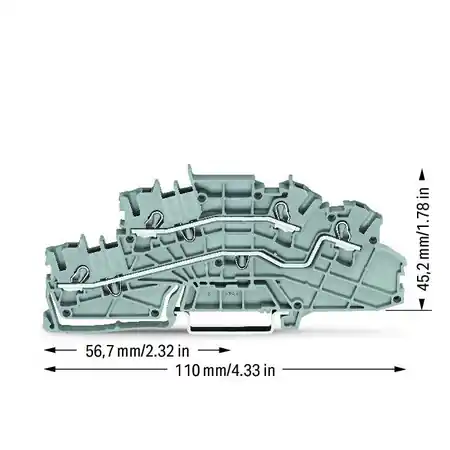 Ultima șansă Multilevel installation terminal block; 4 mm²; L/L; Push-in CAGE CLAMP®; 2,50 mm²; gray Wago
