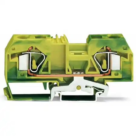 2-conductor ground terminal block; 16 mm²; center marking; for DIN-rail 35 x 15 and 35 x 7.5; CAGE CLAMP®; 16,00 mm²; green-yellow Wago Reduceri