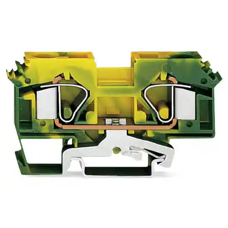 2-conductor ground terminal block; 16 mm²; lateral marker slots; for DIN-rail 35 x 15 and 35 x 7.5; CAGE CLAMP®; 16,00 mm²; green-yellow Wago Reducere de preț