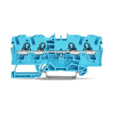 4-conductor through terminal block; 4 mm²; for Ex e II and Ex i applications; side and center marking; for DIN-rail 35 x 15 and 35 x 7.5; Push-in CAGE CLAMP®; 4,00 mm²; blue Wago Preț redus