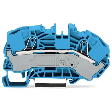 2-conductor supply terminal blocks for distribution boxes; 16 mm²; side and center marking; for DIN-rail 35 x 15 and 35 x 7.5; Push-in CAGE CLAMP®; 16,00 mm²; blue Wago Discount