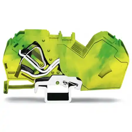 2-conductor ground terminal block; 35 mm²; with integrated end plate; side and center marking; for DIN-rail 35 x 15 and 35 x 7.5; CAGE CLAMP®; 35,00 mm²; green-yellow Wago Ofertă specială