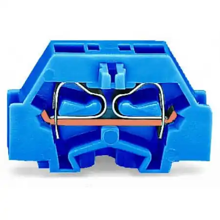 2-conductor terminal block; suitable for Ex i applications; without push-buttons; with fixing flange; for screw or similar mounting types; Fixing hole 3.2 mm Ø; 2.5 mm²; CAGE CLAMP®; 2,50 mm²; blue Wago Livrare rapidă