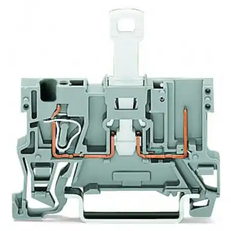 1-conductor/1-pin disconnect carrier terminal block; with shield contact; for DIN-rail 35 x 15 and 35 x 7.5; 4 mm²; CAGE CLAMP®; 4,00 mm²; gray Wago Premium