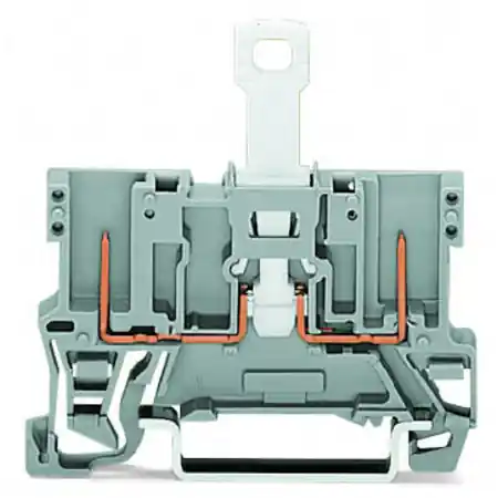 2-pin disconnect carrier terminal block; with shield contact; for DIN-rail 35 x 15 and 35 x 7.5; gray Wago Livrare rapidă