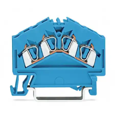 4-conductor through terminal block; 2.5 mm²; suitable for Ex i applications; center marking; for DIN-rail 35 x 15 and 35 x 7.5; CAGE CLAMP®; 2,50 mm²; blue Wago Ofertă de sezon