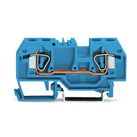 2-conductor through terminal block; 6 mm²; suitable for Ex i applications; center marking; for DIN-rail 35 x 15 and 35 x 7.5; CAGE CLAMP®; 6,00 mm²; blue Wago Ofertă specială