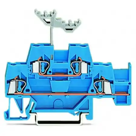 Vezi acum Double-deck terminal block; Through/through terminal block; with additional jumper position on lower level; suitable for Ex i applications; for DIN-rail 35 x 15 and 35 x 7.5; 2.5 mm²; CAGE CLAMP®; 2,50 mm²; blue/blue Wago