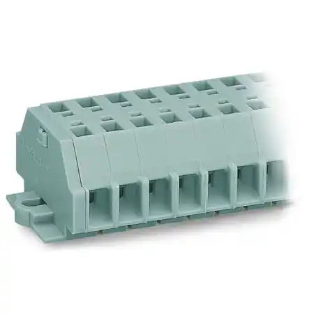 2-conductor terminal strip; with snap-in mounting feet; for plate thickness 0.6 - 1.2 mm; Fixing hole 3.5 mm Ø; also fits 210-154 aluminum rail or with 209-123 mounting carrier for DIN 35 rail; 3-pole; 2,50 mm²; gray Wago Preț redus