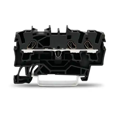 3-conductor through terminal block; 2.5 mm²; suitable for Ex e II applications; side and center marking; for DIN-rail 35 x 15 and 35 x 7.5; Push-in CAGE CLAMP®; 2,50 mm²; black Wago Doar azi
