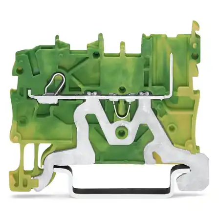 1-conductor/1-pin ground carrier terminal block; for DIN-rail 35 x 15 and 35 x 7.5; Push-in CAGE CLAMP®; 1,00 mm²; green-yellow Wago Cumpărături sigure