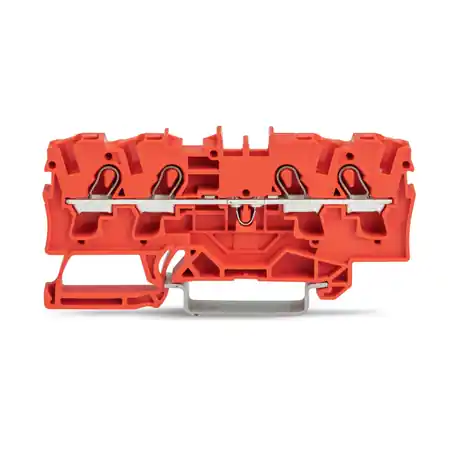 4-conductor through terminal block; 4 mm²; suitable for Ex e II applications; side and center marking; for DIN-rail 35 x 15 and 35 x 7.5; Push-in CAGE CLAMP®; 4,00 mm²; red Wago Cumpără online