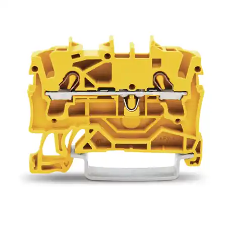 2-conductor through terminal block; 2.5 mm²; suitable for Ex e II applications; side and center marking; for DIN-rail 35 x 15 and 35 x 7.5; Push-in CAGE CLAMP®; 2,50 mm²; yellow Wago Livrare rapidă