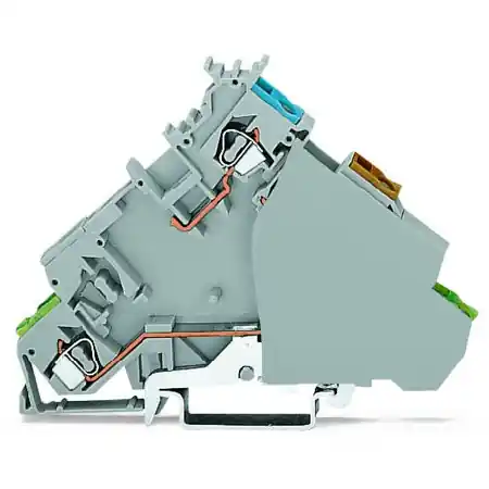 4-conductor sensor supply terminal block; with ground contact; with end plate; with colored conductor entries; 2.5 mm²; CAGE CLAMP®; 2,50 mm²; gray Wago Livrare gratuită