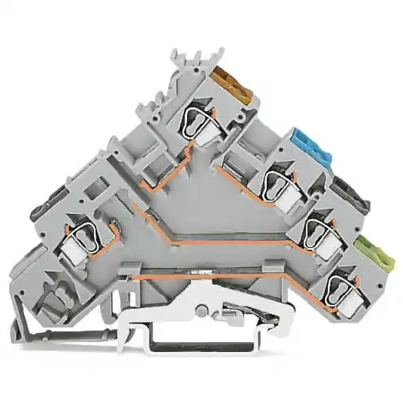 4-conductor sensor terminal block; with ground contact; for component plugs; with colored conductor entries; 2.5 mm²; CAGE CLAMP®; 2,50 mm²; gray Wago Ofertă limitată