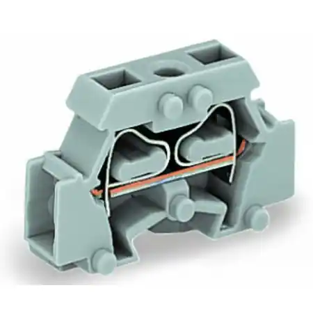 2-conductor terminal block; without push-buttons; with fixing flange; for screw or similar mounting types; Fixing hole 3.2 mm Ø; 2.5 mm²; CAGE CLAMP®; 2,50 mm²; gray Wago Ofertă exclusivă