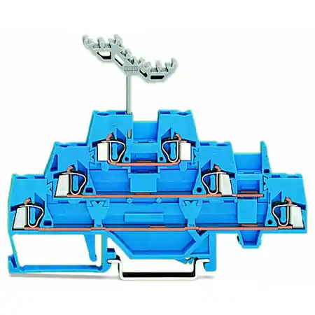 Triple-deck terminal block; Through/through/through terminal block; for DIN-rail 35 x 15 and 35 x 7.5; 2.5 mm²; CAGE CLAMP®; 2,50 mm²; blue/blue/blue Wago Retur ușor