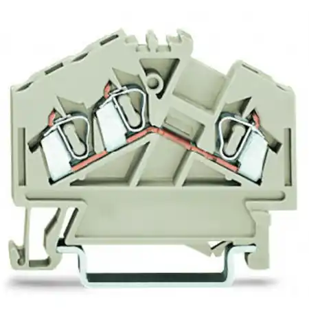 3-conductor through terminal block; 2.5 mm²; suitable for Ex e II applications; center marking; for DIN-rail 35 x 15 and 35 x 7.5; CAGE CLAMP®; 2,50 mm²; light gray Wago Popular