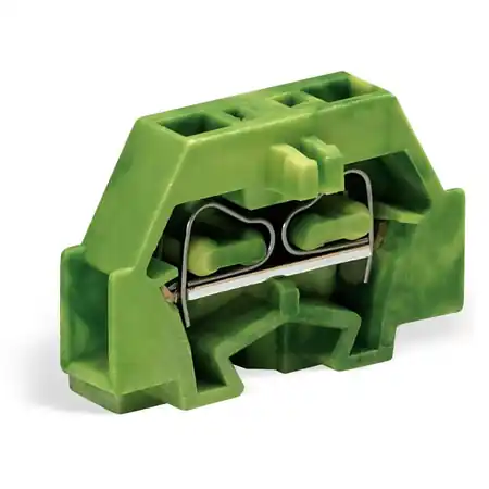 2-conductor terminal block; without push-buttons; with fixing flange; for screw or similar mounting types; Fixing hole 3.2 mm Ø; 1.5 mm²; CAGE CLAMP®; 1,50 mm²; green-yellow Wago Reducere