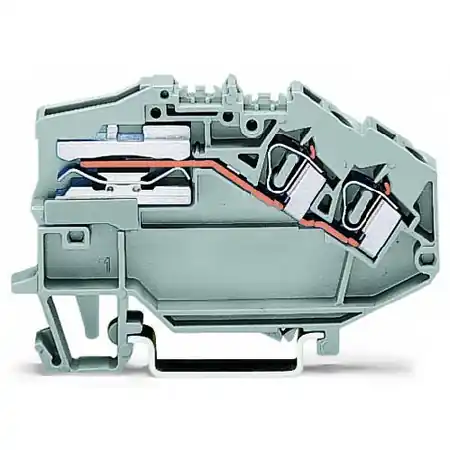 2-conductor power distribution disconnect terminal block; 4 mm²; CAGE CLAMP®; 4,00 mm²; gray Wago Popular