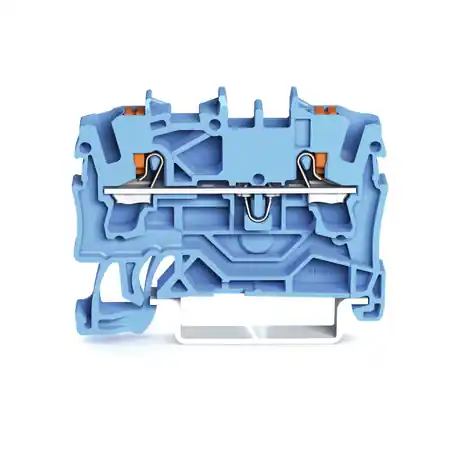 2-conductor through terminal block; with push-button; 2.5 mm²; with test port; suitable for Ex i applications; side and center marking; for DIN-rail 35 x 15 and 35 x 7.5; Push-in CAGE CLAMP®; 2,50 mm²; blue Wago Cel mai bun preț