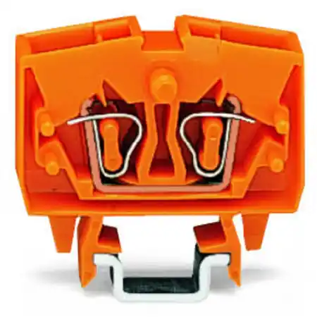 2-conductor miniature through terminal block; 2.5 mm²; with test option; center marking; for DIN-15 rail; CAGE CLAMP®; 2,50 mm²; orange Wago Cumpără online