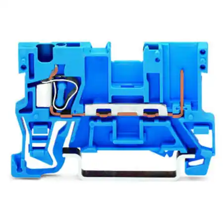 1-conductor/1-pin carrier terminal block; for DIN-rail 35 x 15 and 35 x 7.5; 4 mm²; CAGE CLAMP®; 4,00 mm²; blue Wago Bestseller