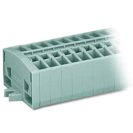 2-conductor terminal strip; 2-pole; without push-buttons; with fixing flanges; for screw or similar mounting types; Fixing hole 3.2 mm Ø; 2.5 mm²; CAGE CLAMP®; 2,50 mm²; gray Wago Livrare expres