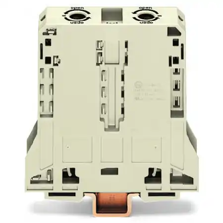 2-conductor through terminal block; 95 mm²; suitable for Ex e II applications; lateral marker slots; only for DIN 35 x 15 rail; POWER CAGE CLAMP; 95,00 mm²; light gray Wago Retur gratuit