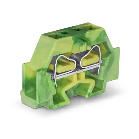 2-conductor terminal block; without push-buttons; with fixing flange; for screw or similar mounting types; Fixing hole 3.2 mm Ø; 4 mm²; CAGE CLAMP®; 4,00 mm²; green-yellow Wago Cel mai bun preț