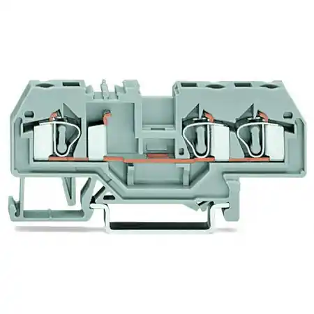 3-conductor through terminal block; 4 mm²; center marking; for DIN-rail 35 x 15 and 35 x 7.5; CAGE CLAMP®; 4,00 mm²; red Wago Ieftin