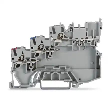 3-conductor sensor terminal block; for PNP (positive) switching sensors; 1 mm²; Push-in CAGE CLAMP®; 1,00 mm²; gray Wago Livrare rapidă