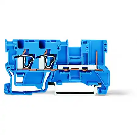 2-conductor/1-pin carrier terminal block; for DIN-rail 35 x 15 and 35 x 7.5; 4 mm²; CAGE CLAMP®; 4,00 mm²; blue Wago Vezi acum