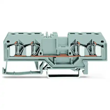 4-conductor through terminal block; 4 mm²; center marking; for DIN-rail 35 x 15 and 35 x 7.5; CAGE CLAMP®; 4,00 mm²; yellow Wago Bestseller