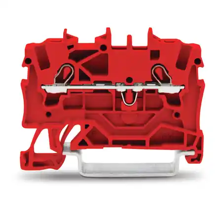 2-conductor through terminal block; 1.5 mm²; suitable for Ex e II applications; side and center marking; for DIN-rail 35 x 15 and 35 x 7.5; Push-in CAGE CLAMP®; 1,50 mm²; red Wago Livrare expres