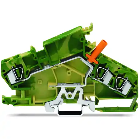 3-conductor disconnect terminal block; e.g., voltage transformer circuits; with touch-proof test socket; for 4 mm Ø test plugs; for DIN-rail 35 x 15 and 35 x 7.5; 6 mm²; CAGE CLAMP®; 6,00 mm²; green-yellow Wago Promoție