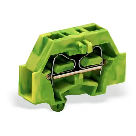 2-conductor terminal block; without push-buttons; with snap-in mounting foot; for plate thickness 0.6 - 1.2 mm; Fixing hole 3.5 mm Ø; 2.5 mm²; CAGE CLAMP®; 2,50 mm²; green-yellow Wago Noutate