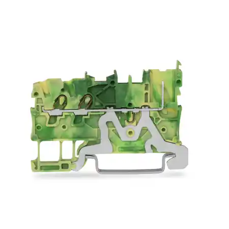 2-conductor/1-pin ground carrier terminal block; for DIN-rail 35 x 15 and 35 x 7.5; Push-in CAGE CLAMP®; 1,00 mm²; green-yellow Wago Cel mai vândut