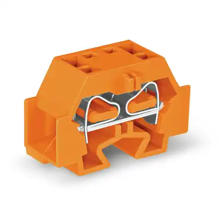 4-conductor terminal block; without push-buttons; with fixing flange; for screw or similar mounting types; Fixing hole 3.2 mm Ø; 4 mm²; CAGE CLAMP®; 4,00 mm²; orange Wago Ofertă de sezon