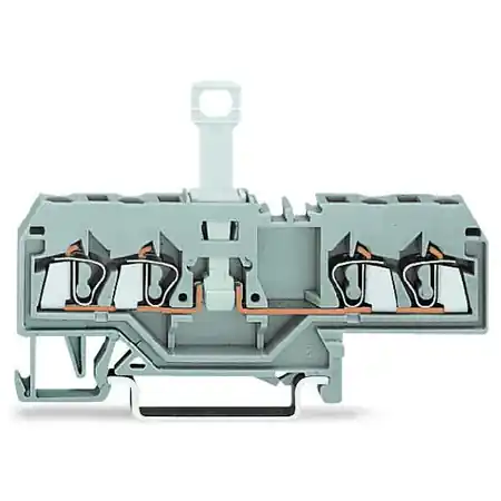 4-conductor disconnect terminal block; for DIN-rail 35 x 15 and 35 x 7.5; 2.5 mm²; CAGE CLAMP®; 2,50 mm²; orange Wago Preț redus