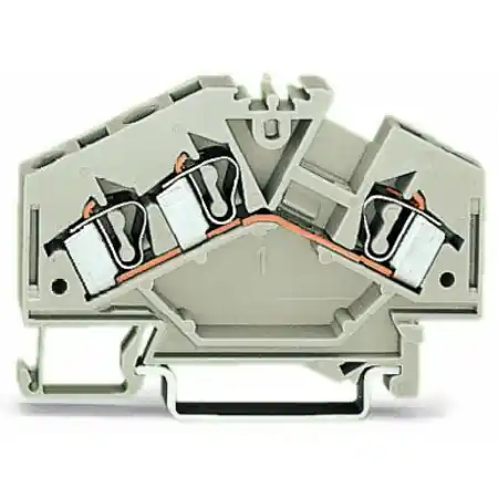 3-conductor through terminal block; 4 mm²; suitable for Ex e II applications; center marking; for DIN-rail 35 x 15 and 35 x 7.5; CAGE CLAMP®; 4,00 mm²; light gray Wago Reducere de preț